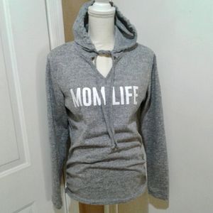 🌺 Like New Violet & Ruby Gray Maternity Hoodie